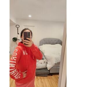 EUC‎ Jack Wills Thick Orange Pink pullover cotton hoodie UK British brand size 6